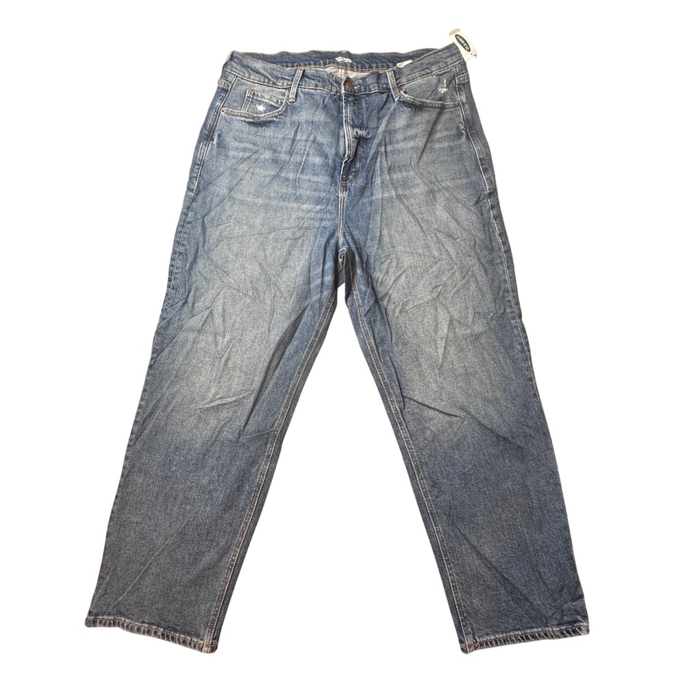 Old‎ Navy Jeans Womens 16 Blue Loose Boyfriend Aspen Distressed Relaxed Denim
